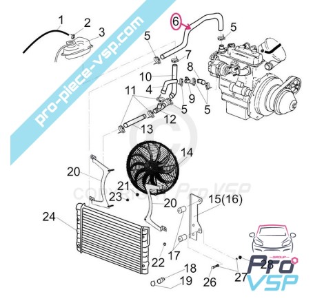 Upper hose