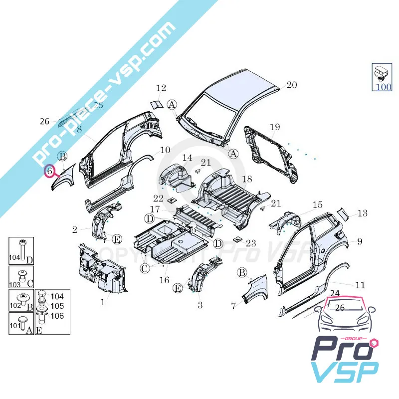 Vorderer rechter Flügel Vorderer rechter Flügel