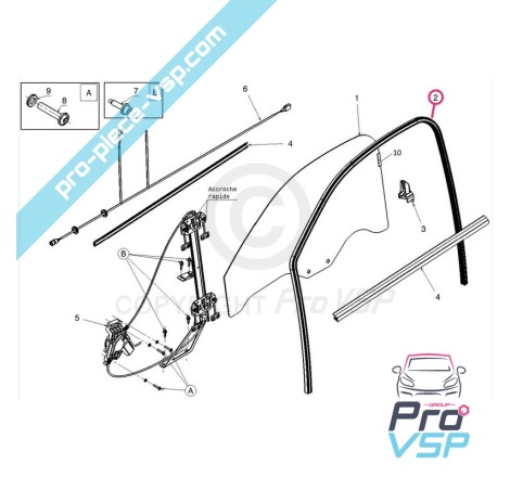 Gasket Frame Sliding Right Door
