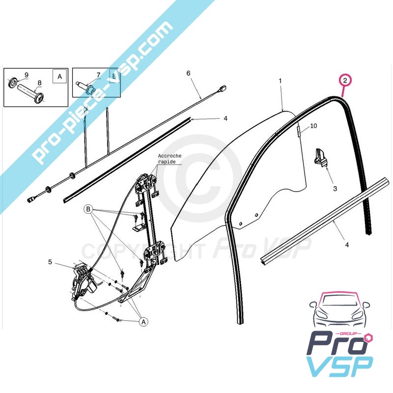 Gasket Frame Sliding Right Door