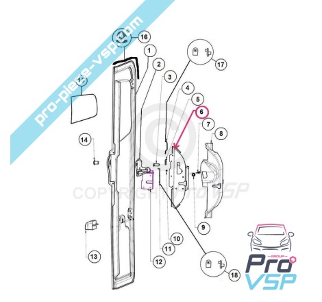 Soporte de cerradura de puerta trasera