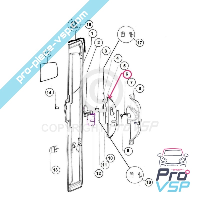 Back door lock support