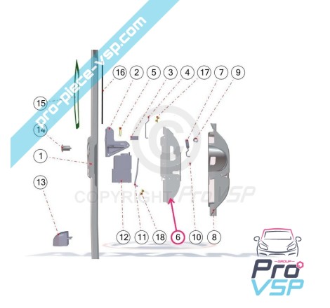 Rear door lock holder