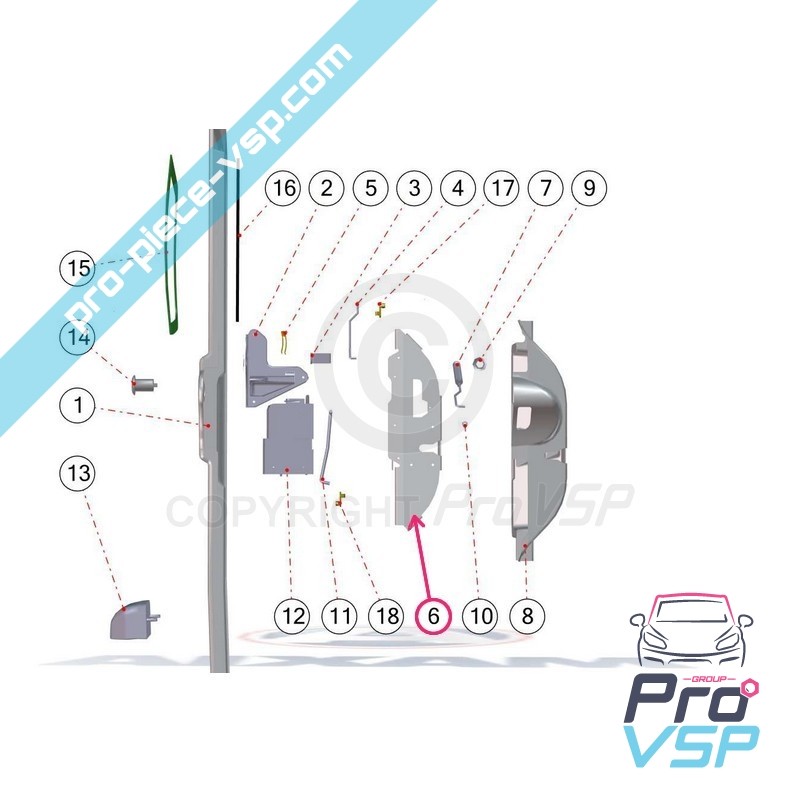 Rear door lock holder