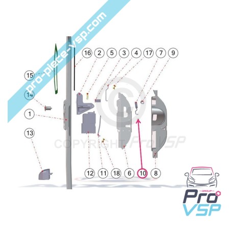Rear door lock spacer