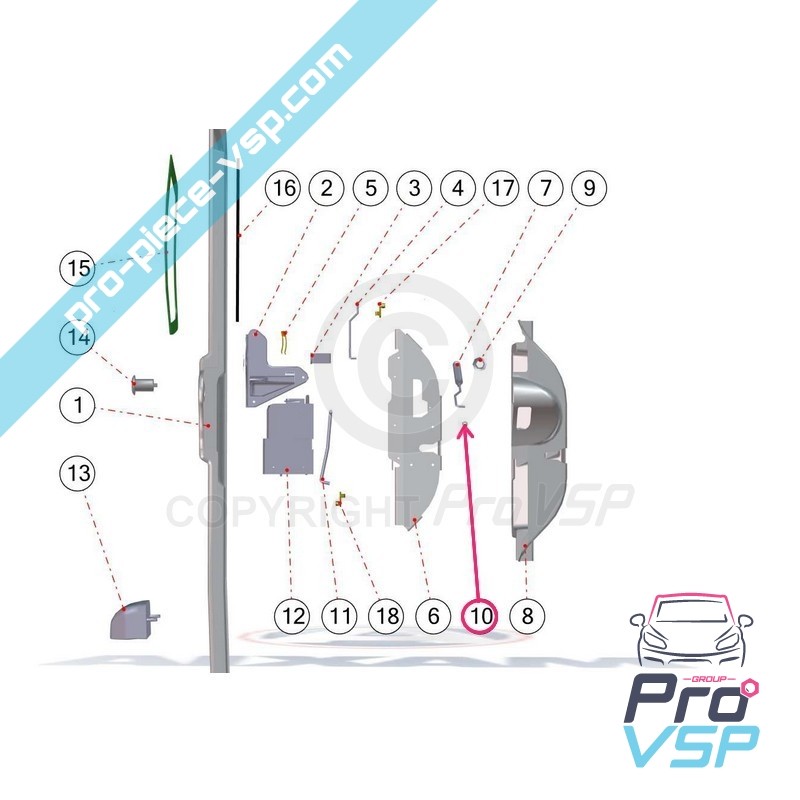 Rear door lock spacer