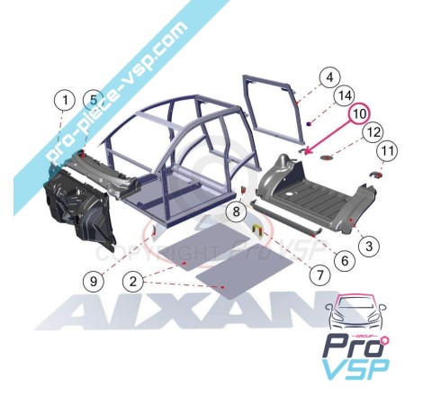 Support Sealing Right Rear Platform