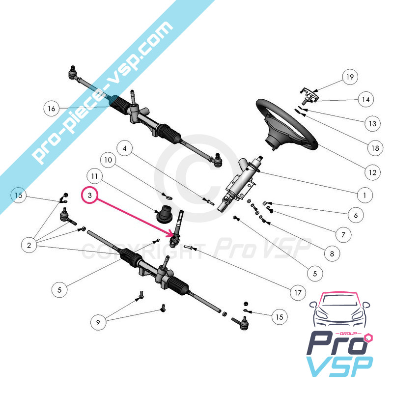 Cardan of steering column