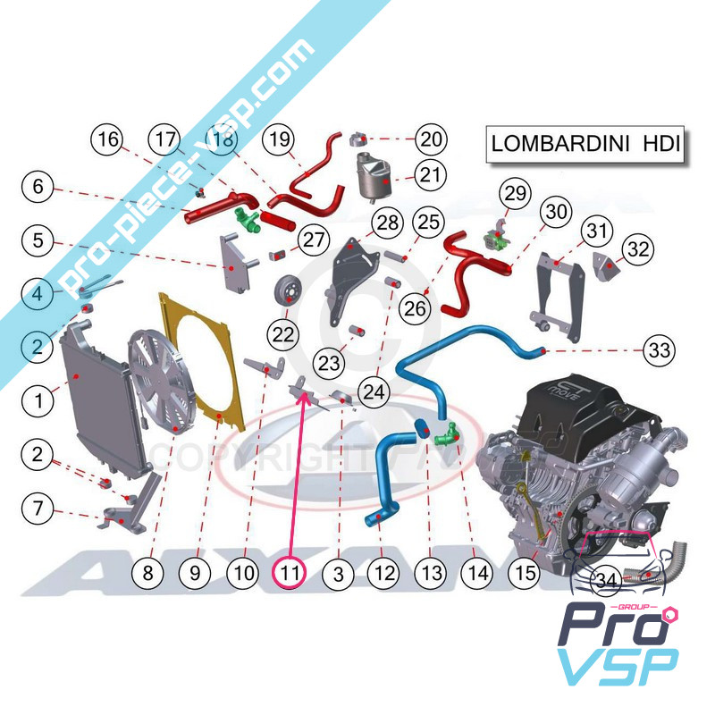 Soporte frontal izquierdo del motor