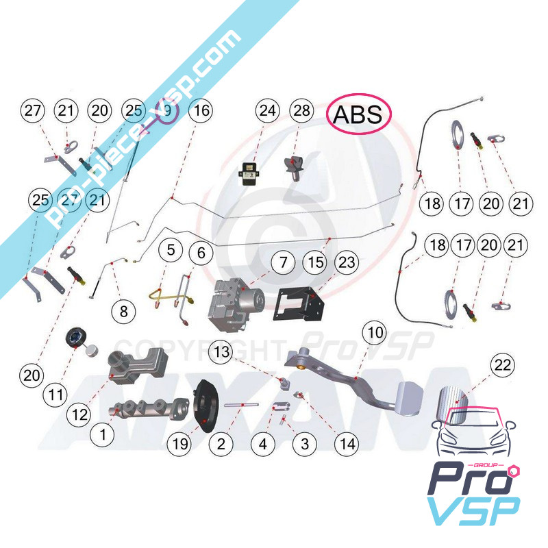Front brake flexible right