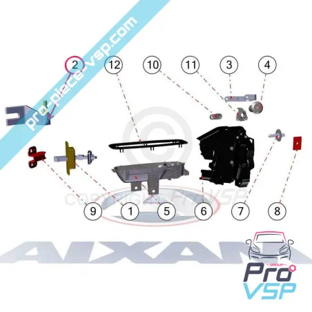 Bisagra de la puerta derecha
