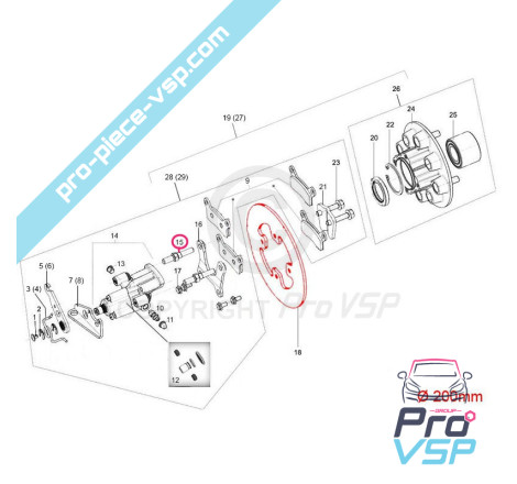 Rear brake caliper collar