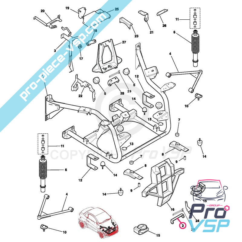 Supporto per motore anteriore