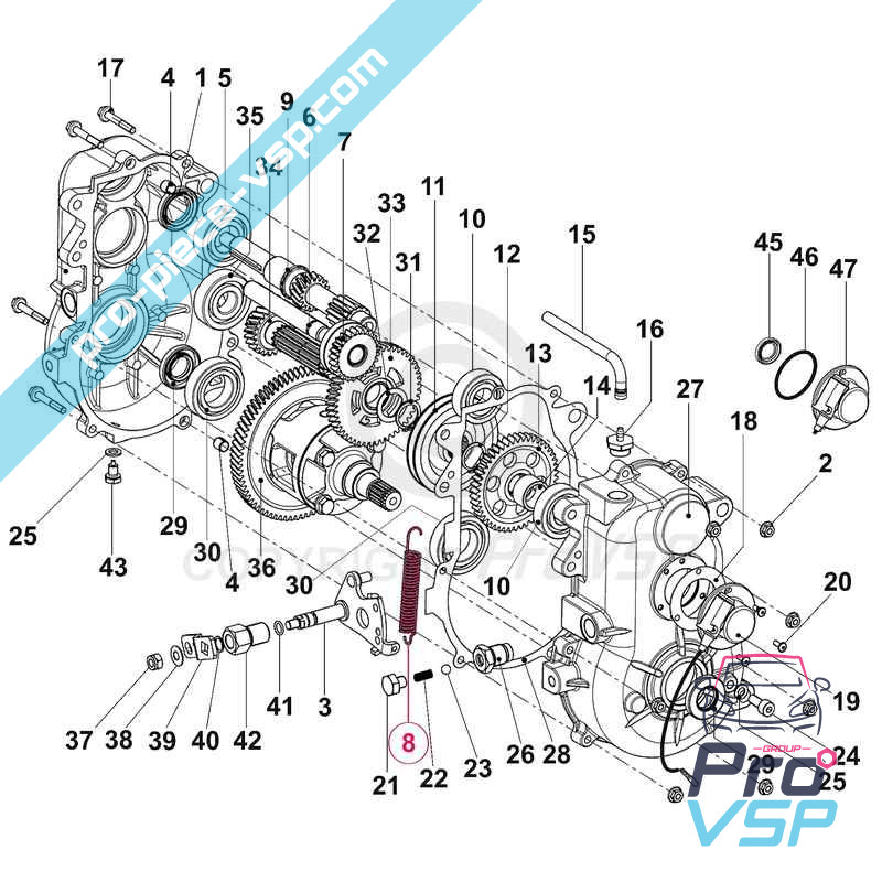 Box selector spring