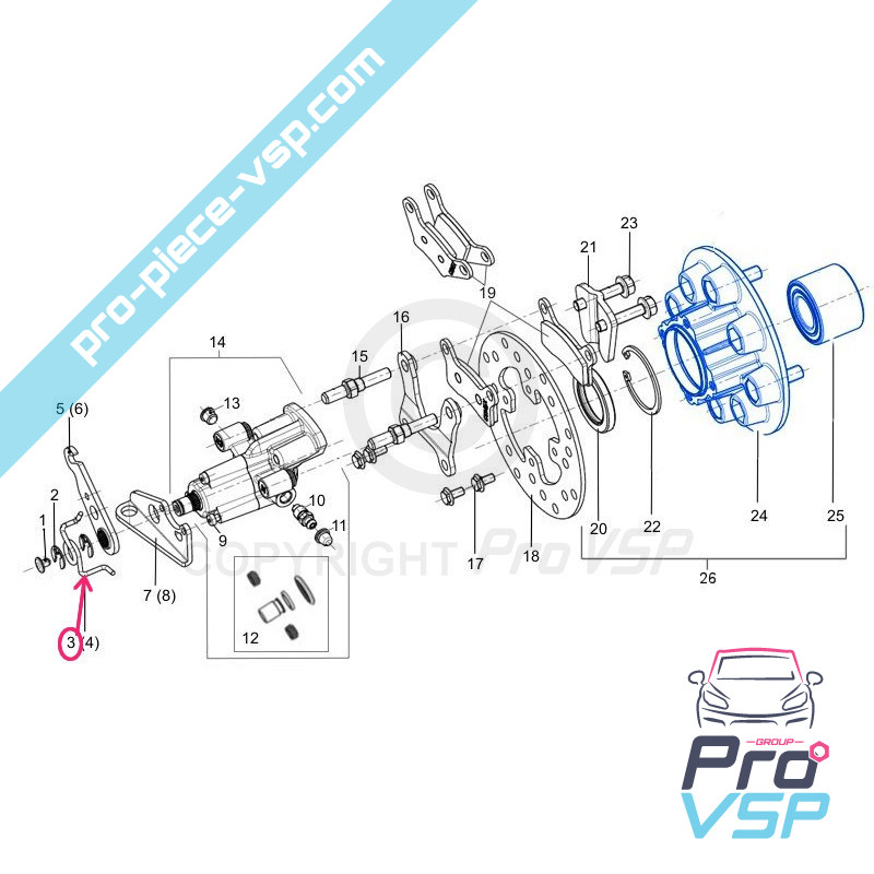 Right rear brake caliper spring