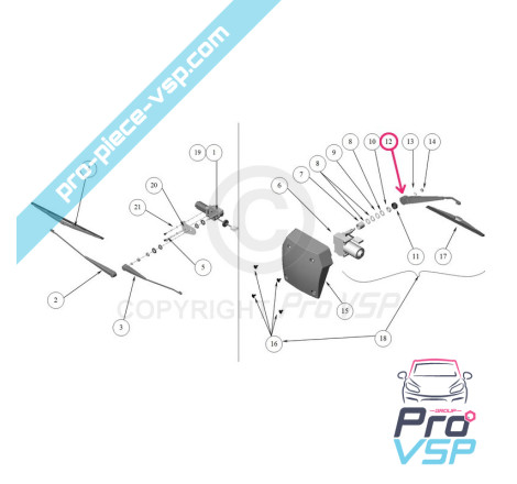 Rear wiper arm