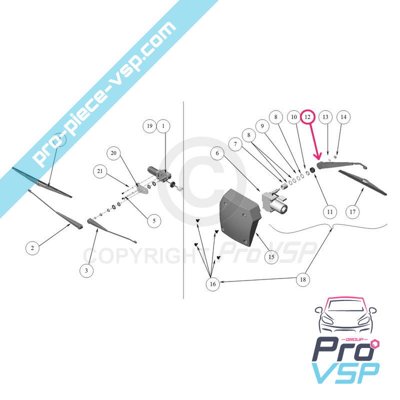 Rear wiper arm