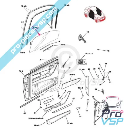 Finestra della porta sinistra