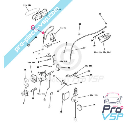 Door opening control cable