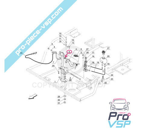 Acelerador pedal de primavera