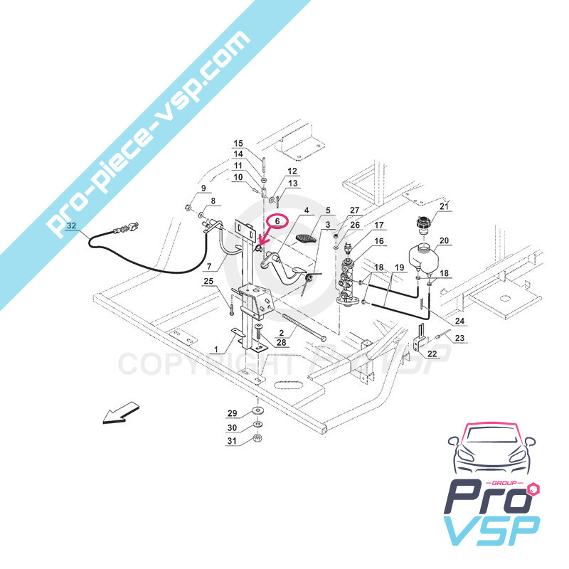 Acelerador pedal de primavera