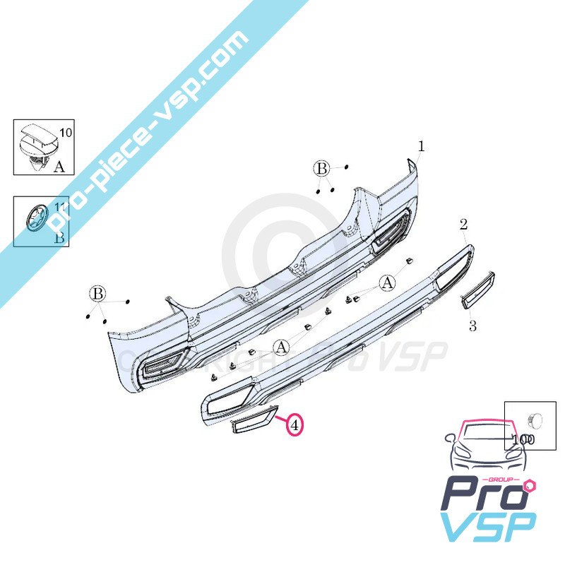 Left rear bumper trim