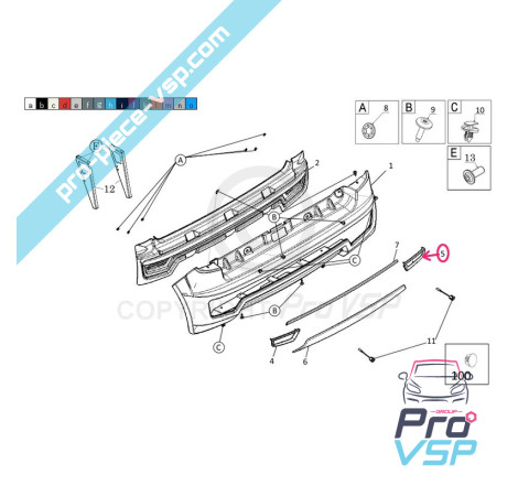 Rear impact right wheel trim