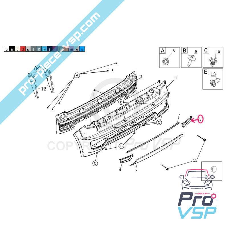 Rear impacto derecha rueda trim