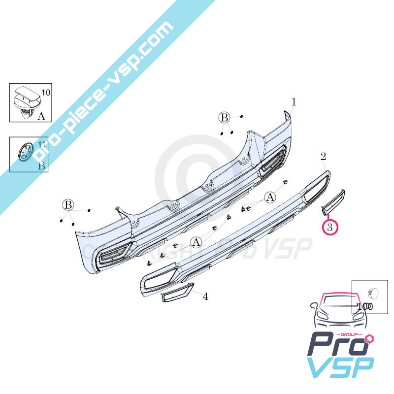 Rear impacto derecha rueda trim