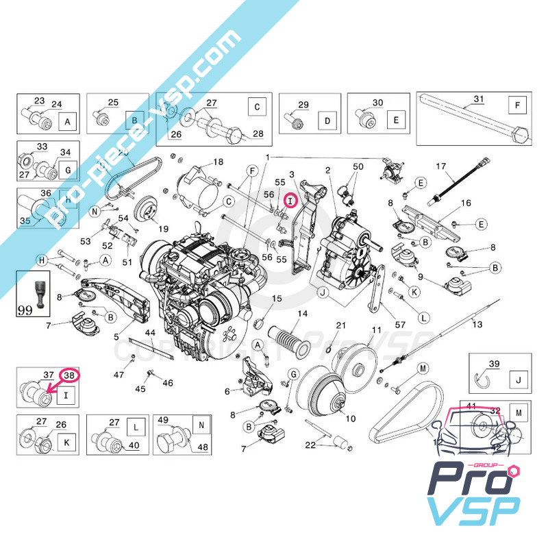 Vis de fixation support moteur boite