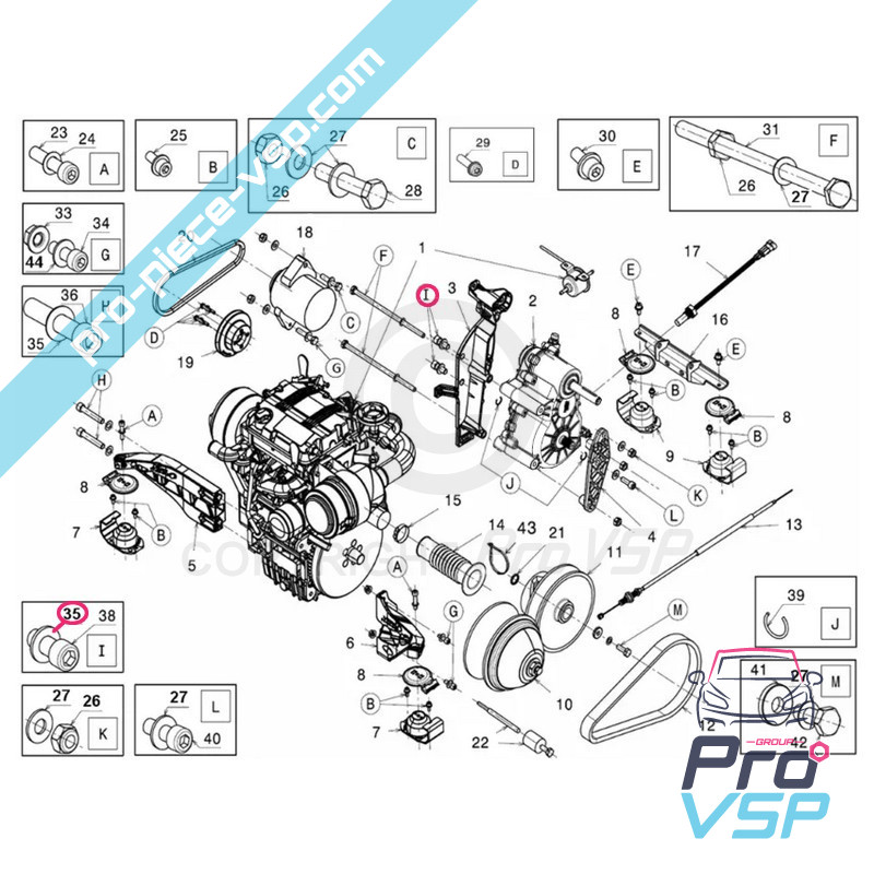 Rondelle de support moteur boite