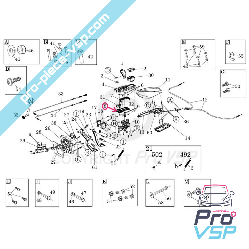 Supporto per leva inverter