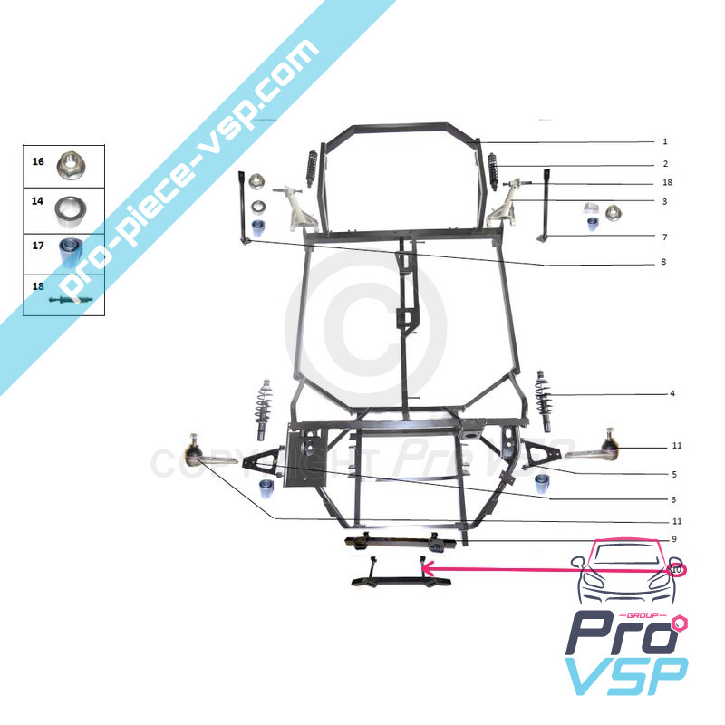 Front engine support