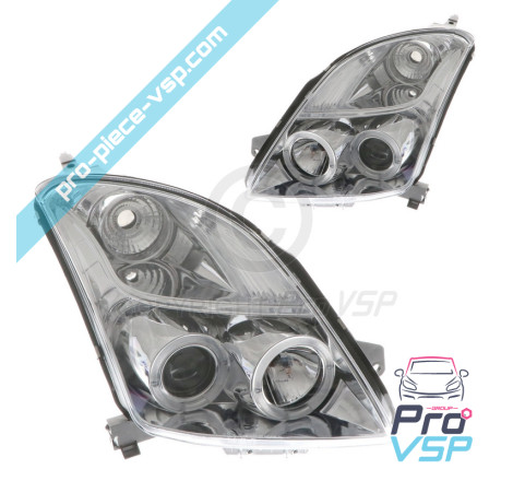 Headlights before Tuning Angeleyes Chrome