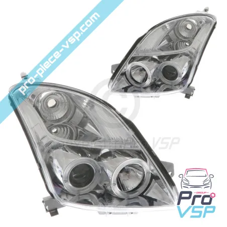 Headlights before Tuning Angeleyes Chrome Bellier Jade