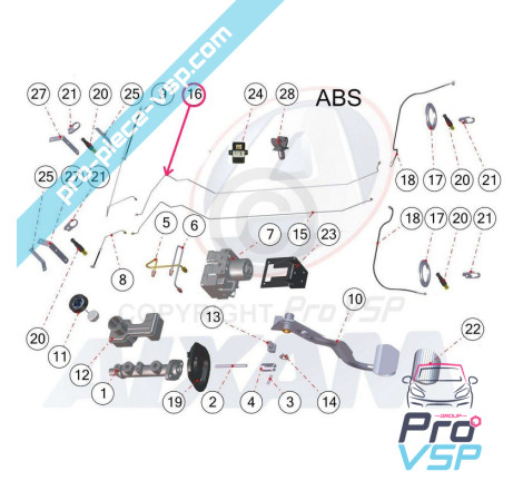 Right rear brake hose