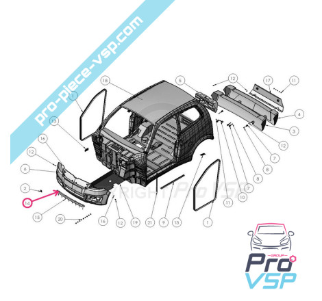 Front bumper baffle