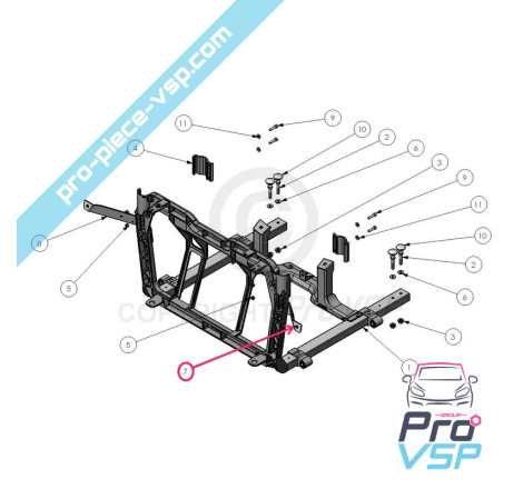 Lower left lamp attachment