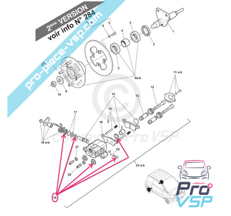 Kit revision dispozitivul de frânare