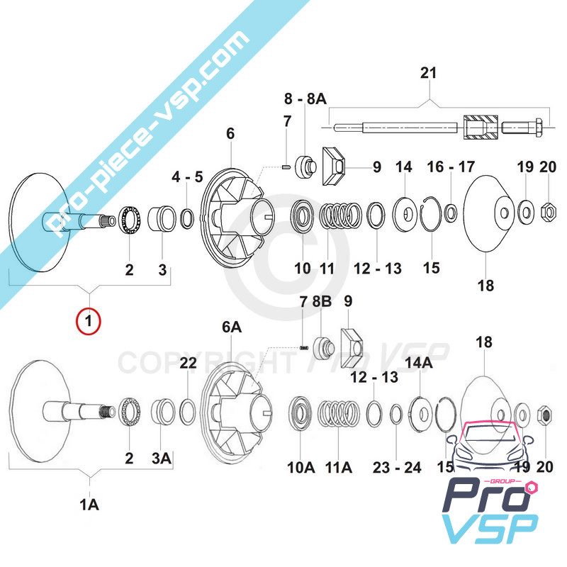 Flaconul fix al variatorului motor