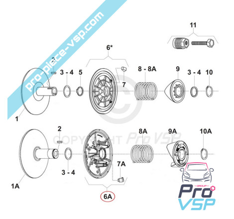 Flange do variador de caixa móvel