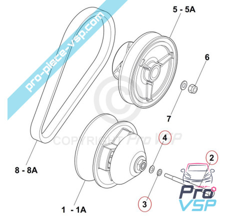 Engine variator screw