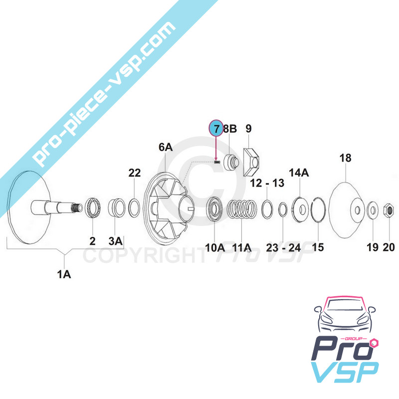 Engine variator mass spring