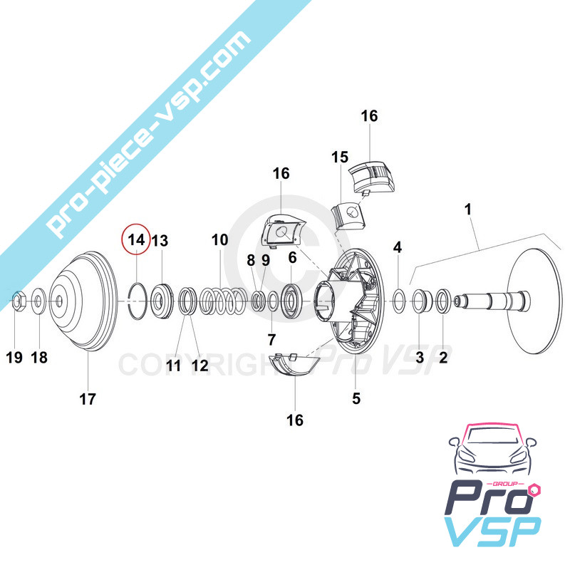 Engine drive pad clip