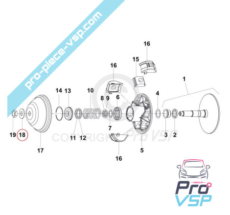 Engine variator bolt fastener