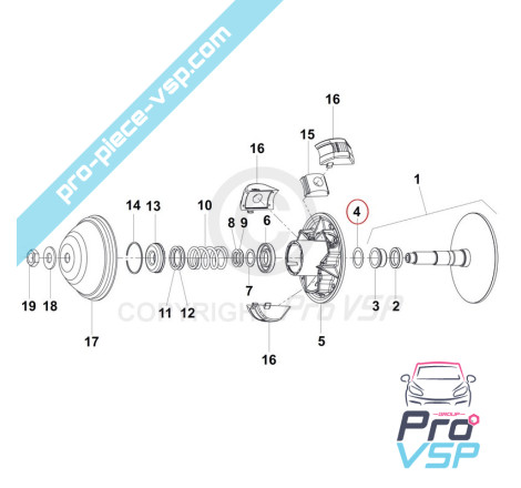 Engine drive stainless steel washer / 30x42x0.5