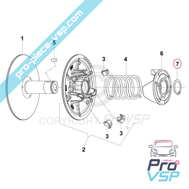 Circlip de variateur de boîte