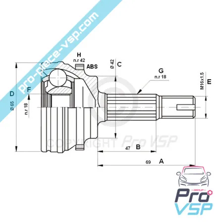 Cardan Head Kit Wheel