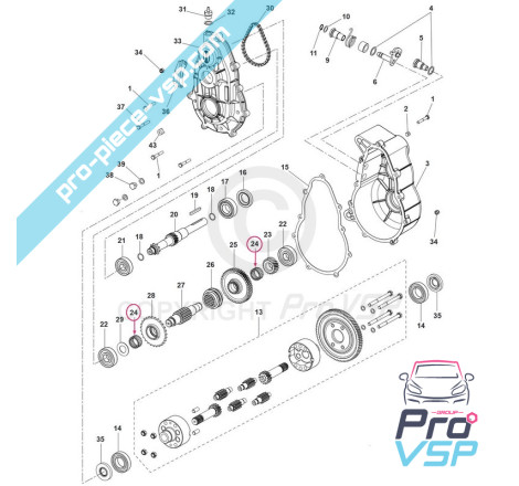 Intermediate shaft needle bearing