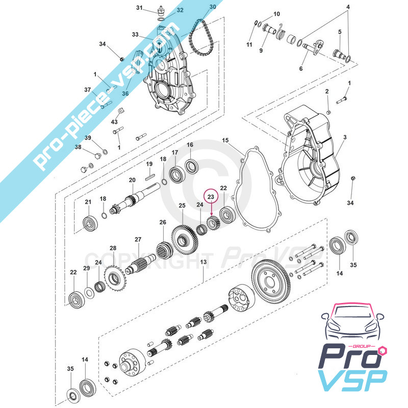 Intermediate shaft sprocket